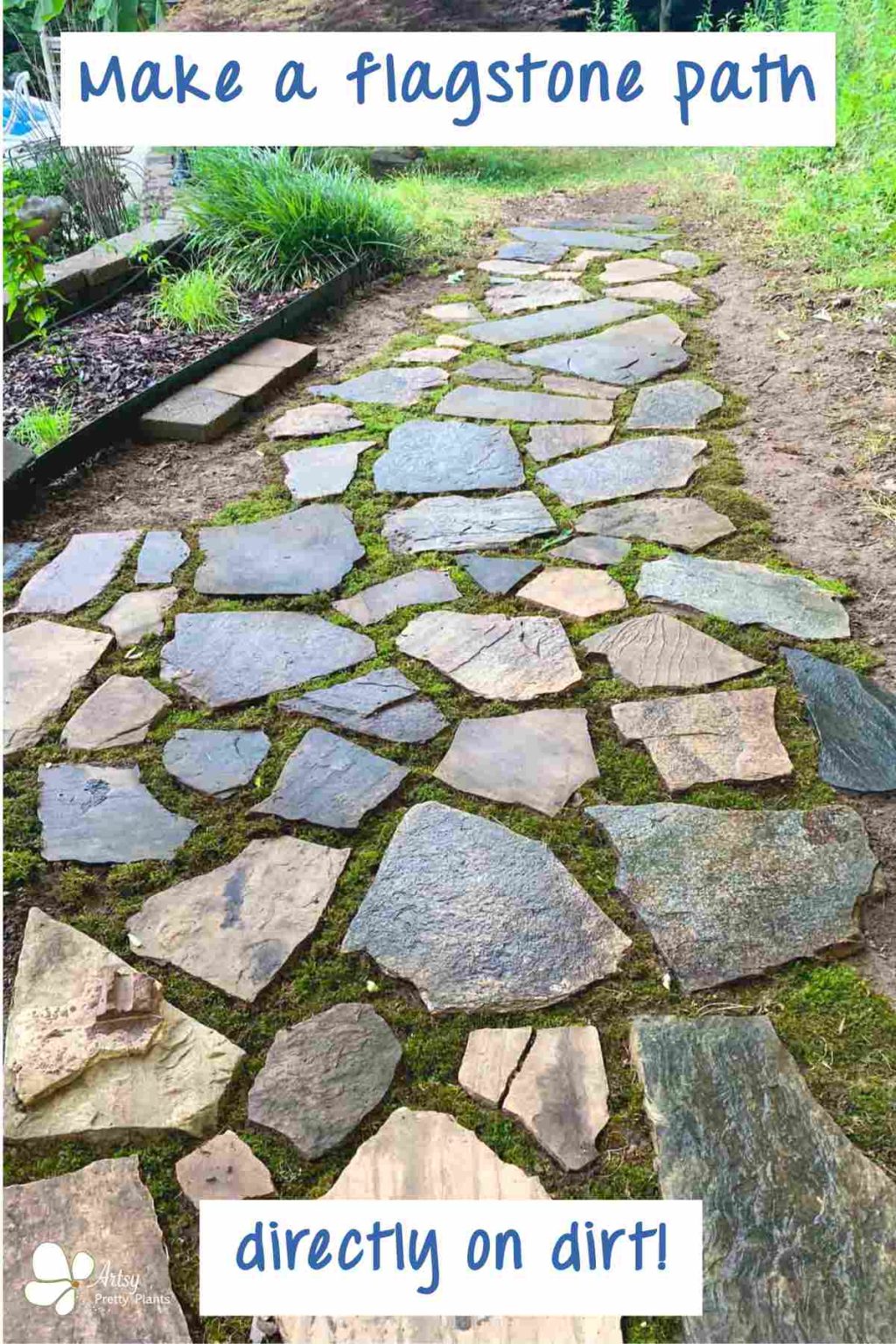 How to Make a Flagstone Walkway in Your Lawn Artsy Pretty Plants