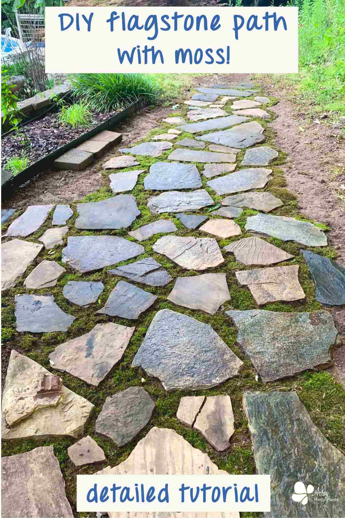 How to Make a Flagstone Walkway in Your Lawn Artsy Pretty Plants