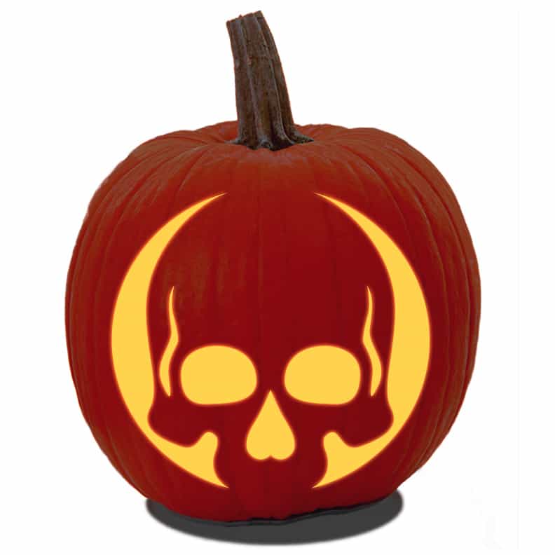skull pumpkin carving template