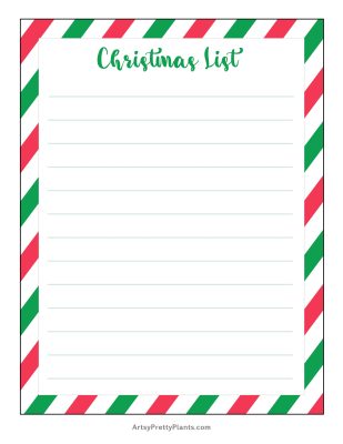 30 Free Christmas List Printables - Artsy Pretty Plants