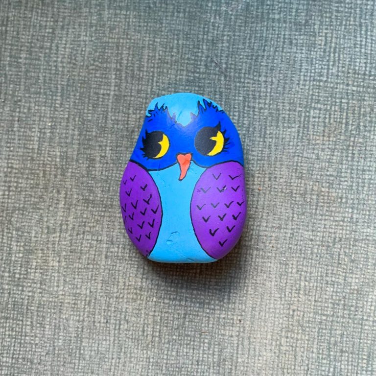 How to Make A Cute Owl Rock Painting - Artsy Pretty Plants