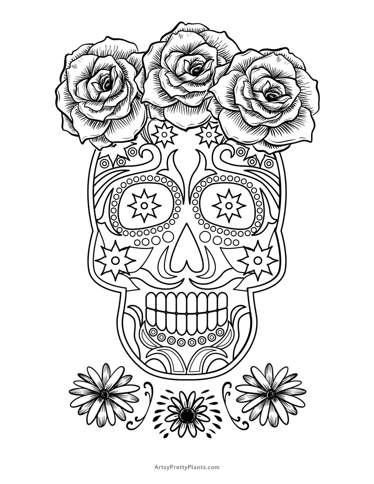 Sugar Skull Coloring Pages 05 1583x2048 