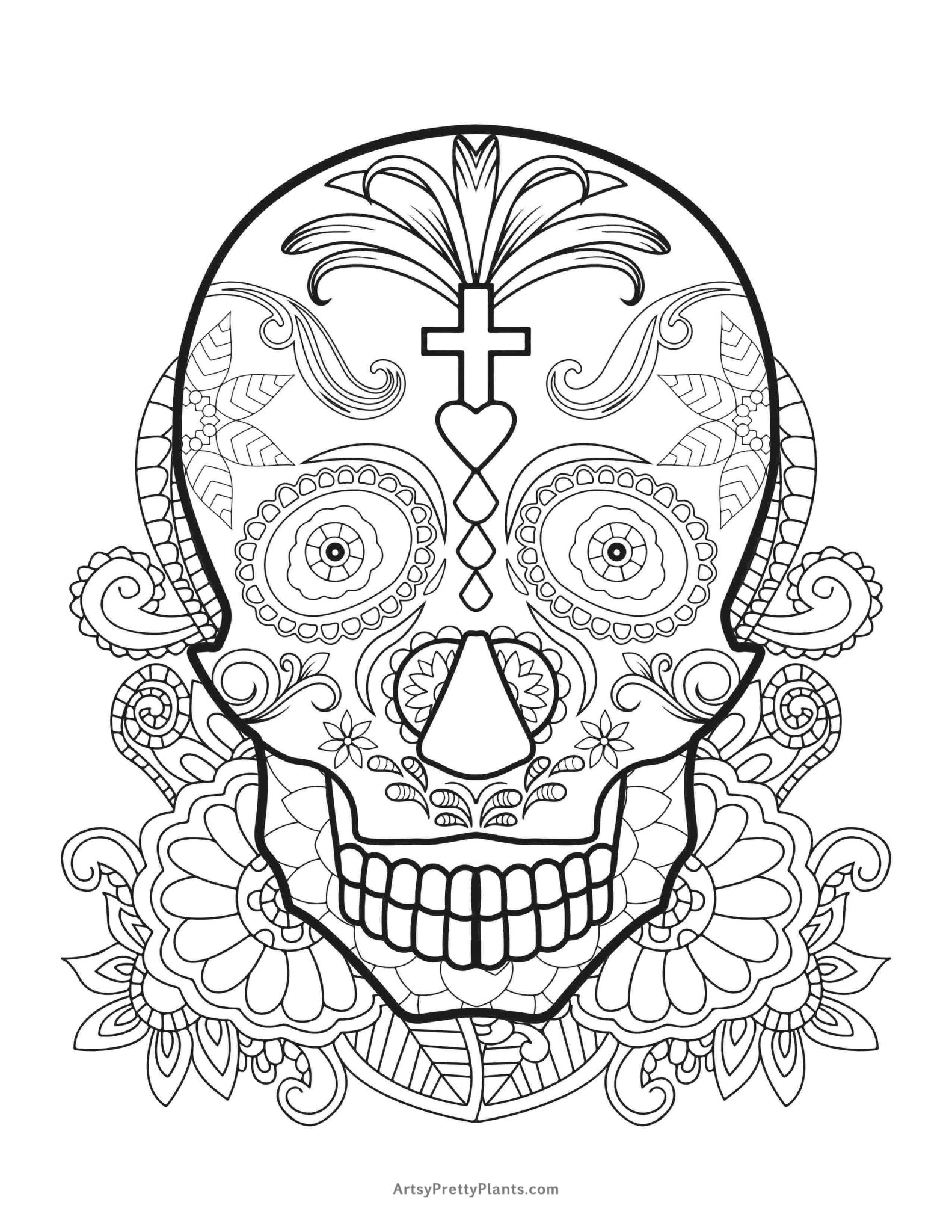 Sugar Skull Coloring Pages 06 1583x2048 