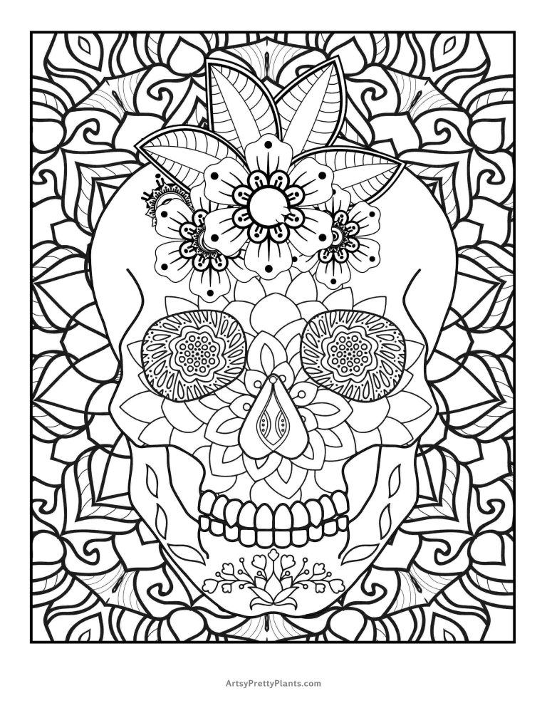 29 Free Sugar Skull Coloring Pages Artsy Pretty Plants