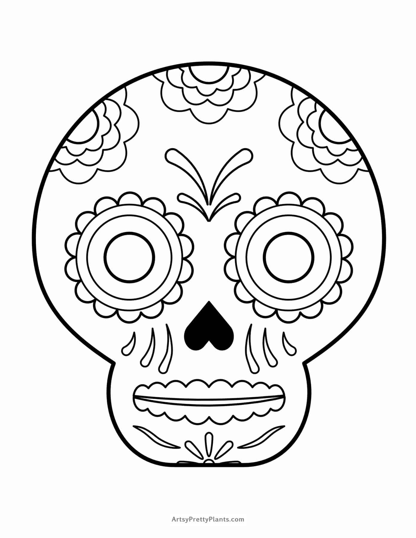 29 Free Sugar Skull Coloring Pages - Artsy Pretty Plants