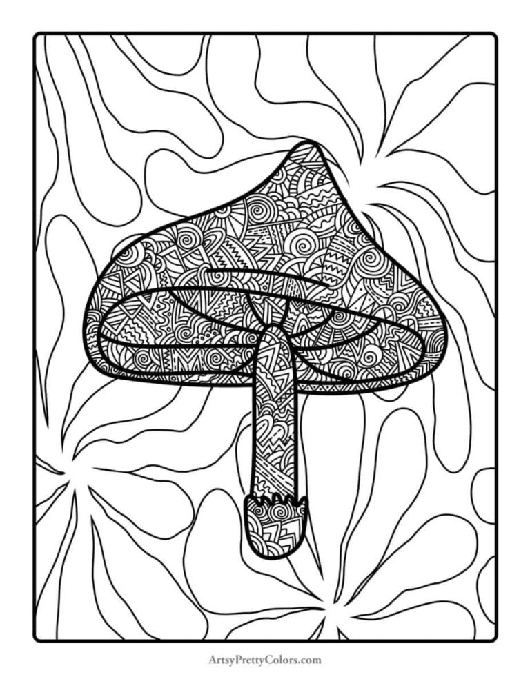Free Trippy Coloring Pages For Adults - Artsy Pretty Plants