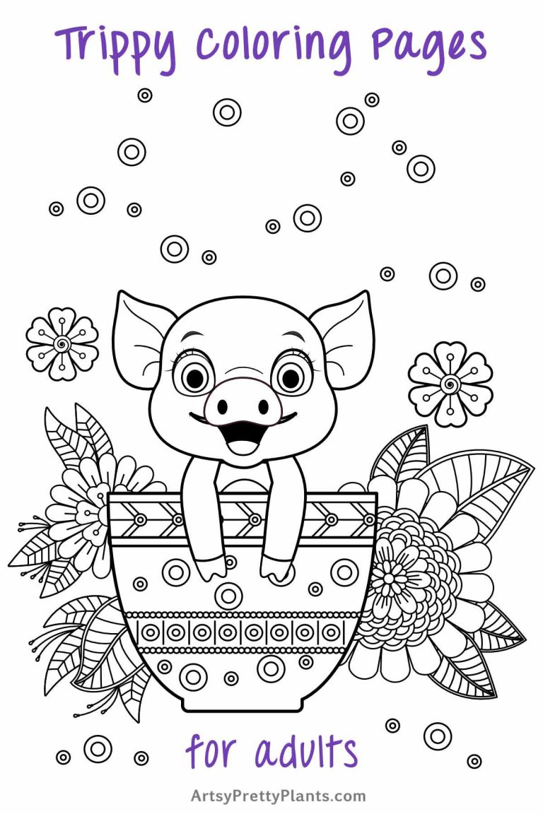 Free Trippy Coloring Pages For Adults - Artsy Pretty Plants