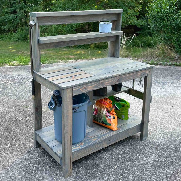 Make A DIY Potting Bench With Helpful Features (& Free Plans) Artsy