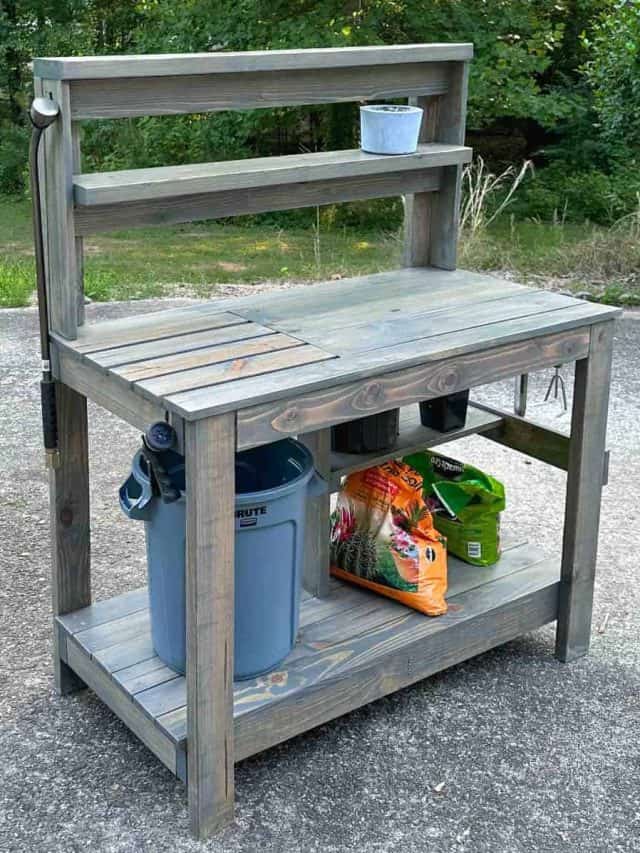 Make A DIY Potting Bench With Amazing Features Story