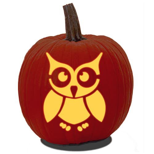 A free owl pumpkin carving pattern stencil.