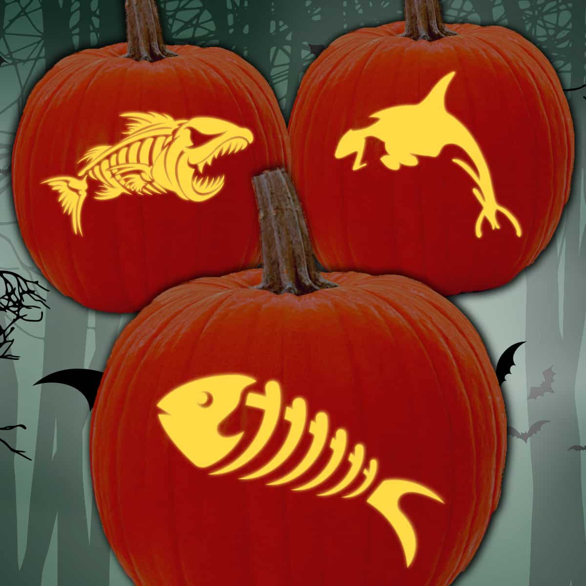 Free Fish Pumpkin Carving Patterns & Stencils