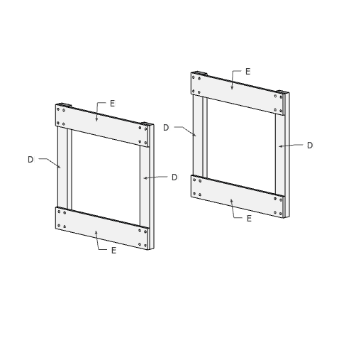 Where to fasten frame legs.